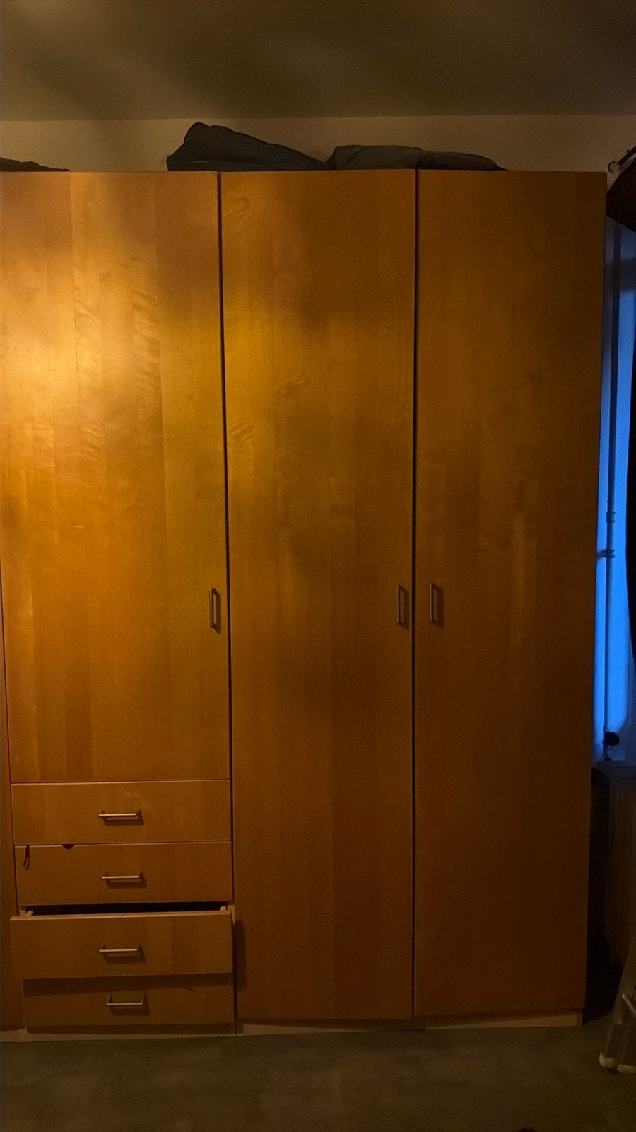 Kastenwand met 3 kasten en schoenenrek, Ophalen, Gebruikt, 200 cm of meer, Met lade(s)