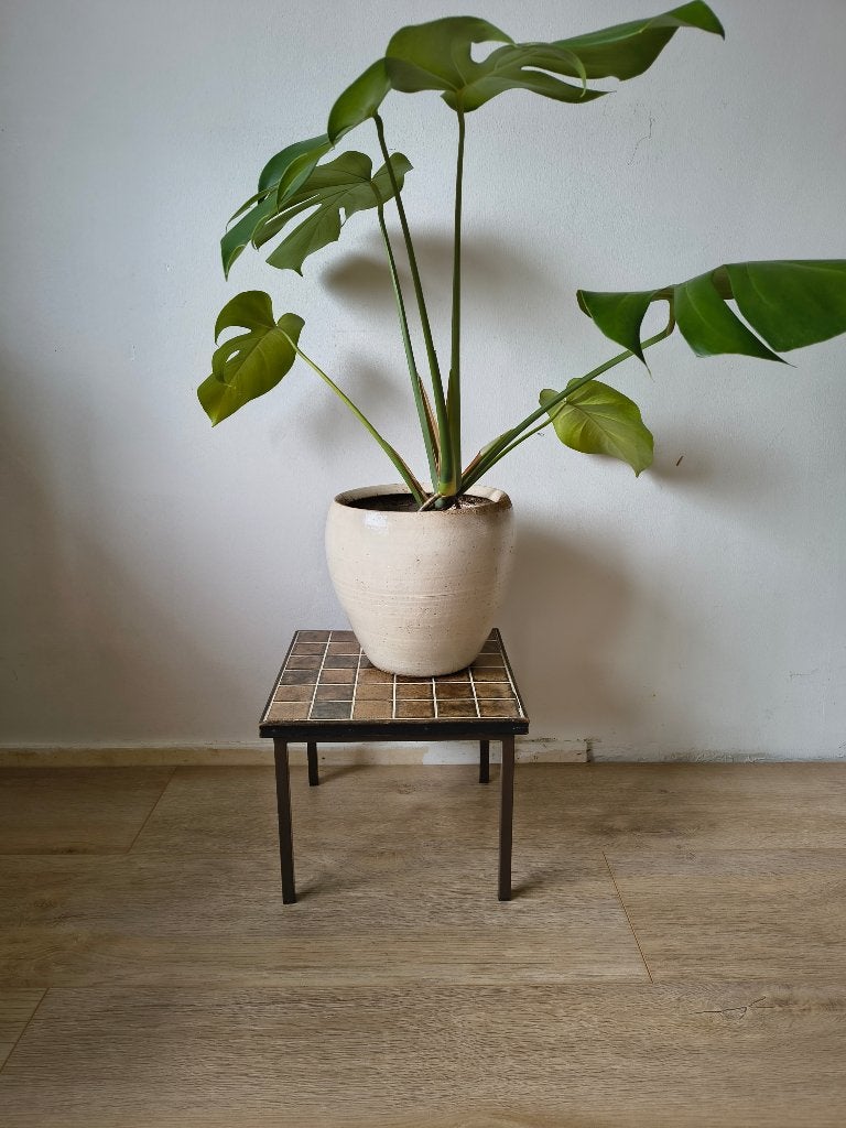 Vintage tegeltafeltje / plantentafeltje – Mid-century, Minder dan 55 cm, Ophalen of Verzenden, Zo goed als nieuw, Onbekend