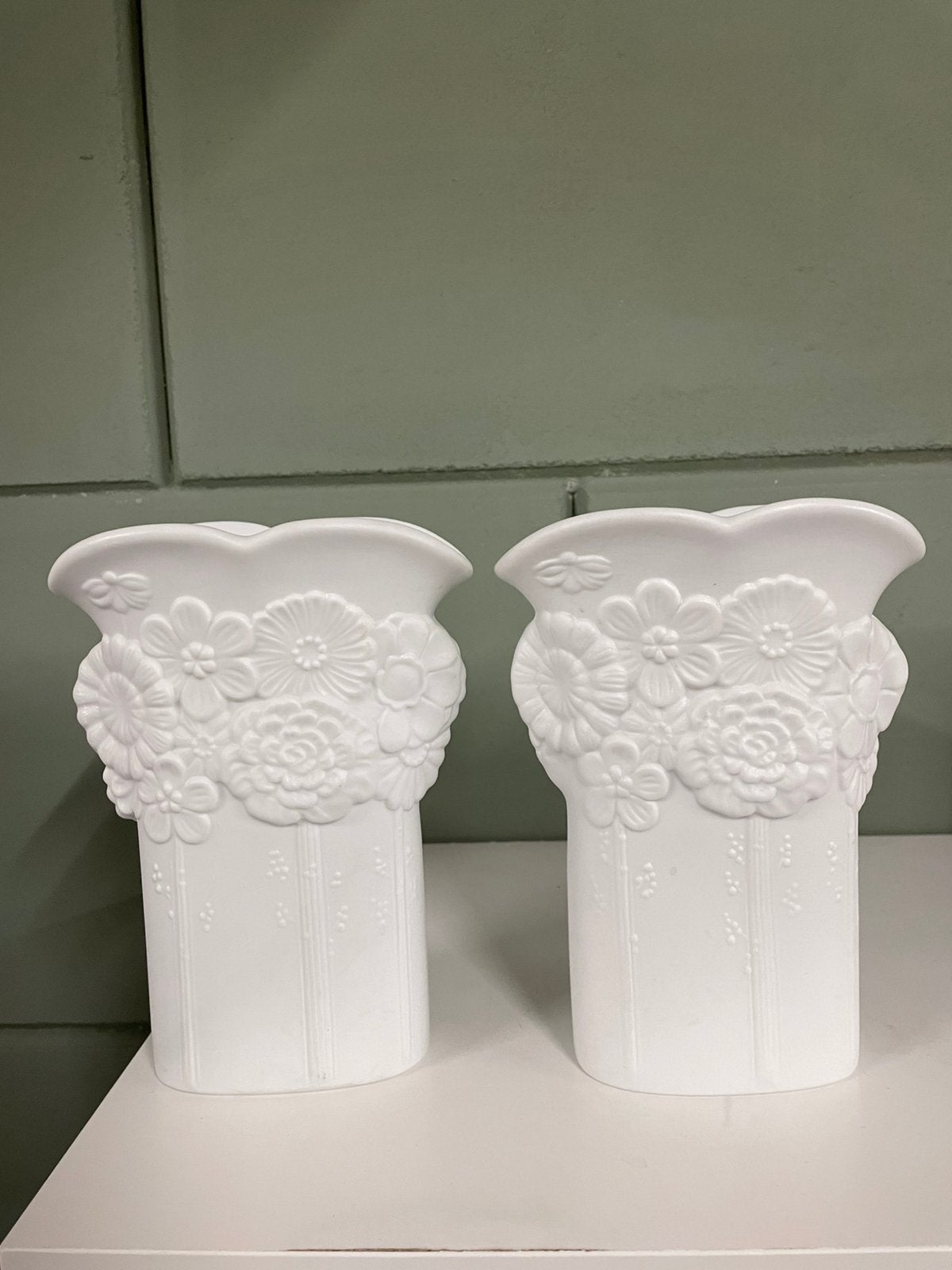 2 mooie vazen porselein vintage jaren royal white porcelain, Antiek en Kunst, Ophalen of Verzenden