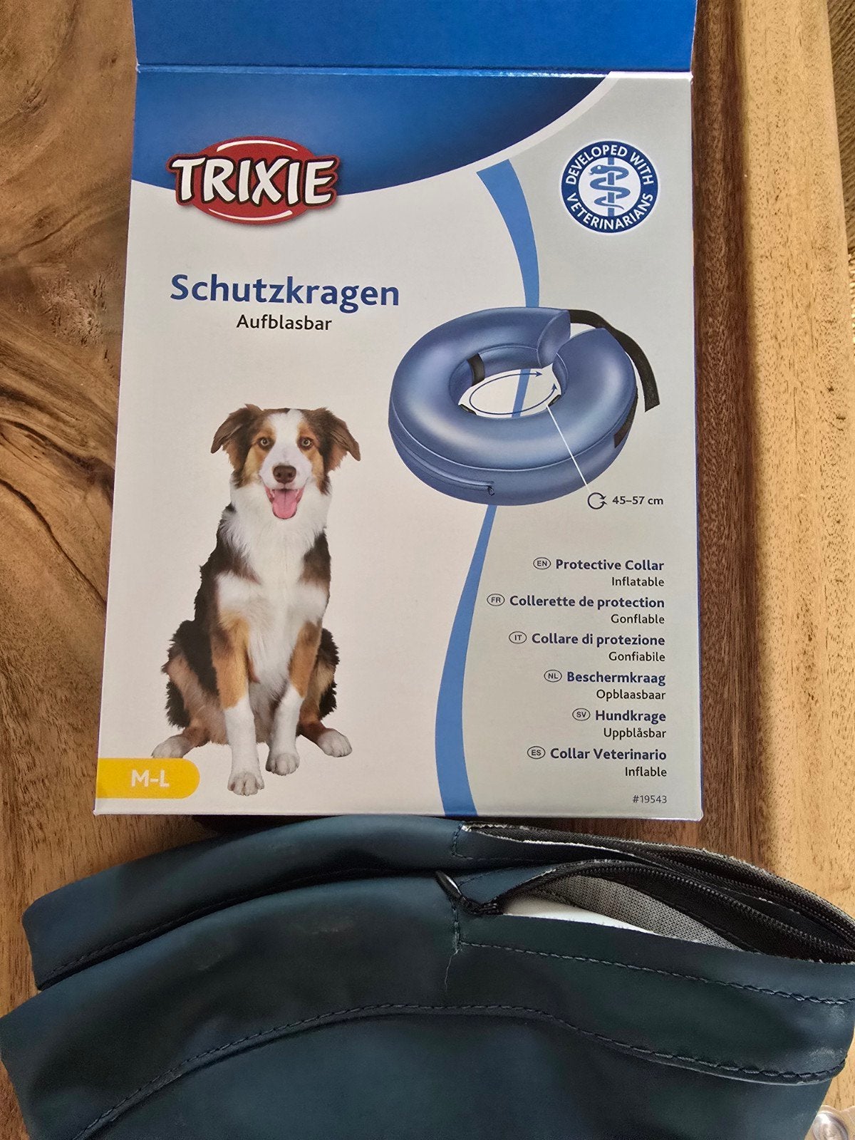 Opblaasbare kraag hond, Ophalen