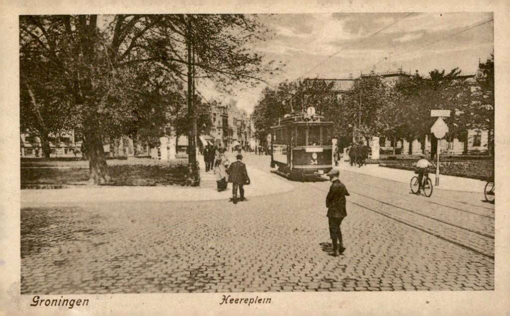 Groningen Heereplein met de Tram # 944, Verzenden, 1920 tot 1940, Gelopen, Groningen