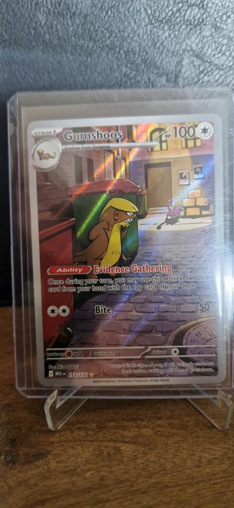 Gumshoos Pokémon Kaart - Full Art Holo (153/132), Ophalen of Verzenden, Zo goed als nieuw, Losse kaart, Foil