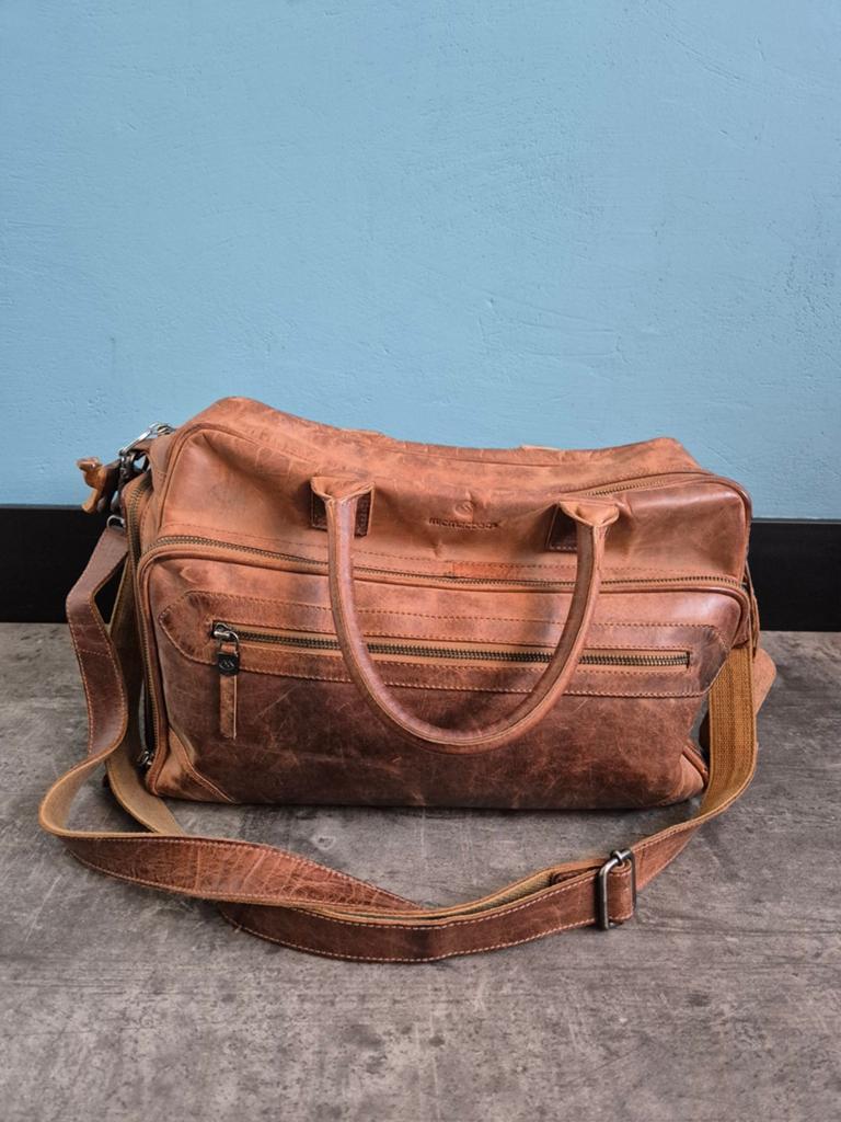 Leren micmacbags oklahoma luiertas bruin, Kinderen en Baby's, Luiertassen, Ophalen of Verzenden, Gebruikt, Schoudertas