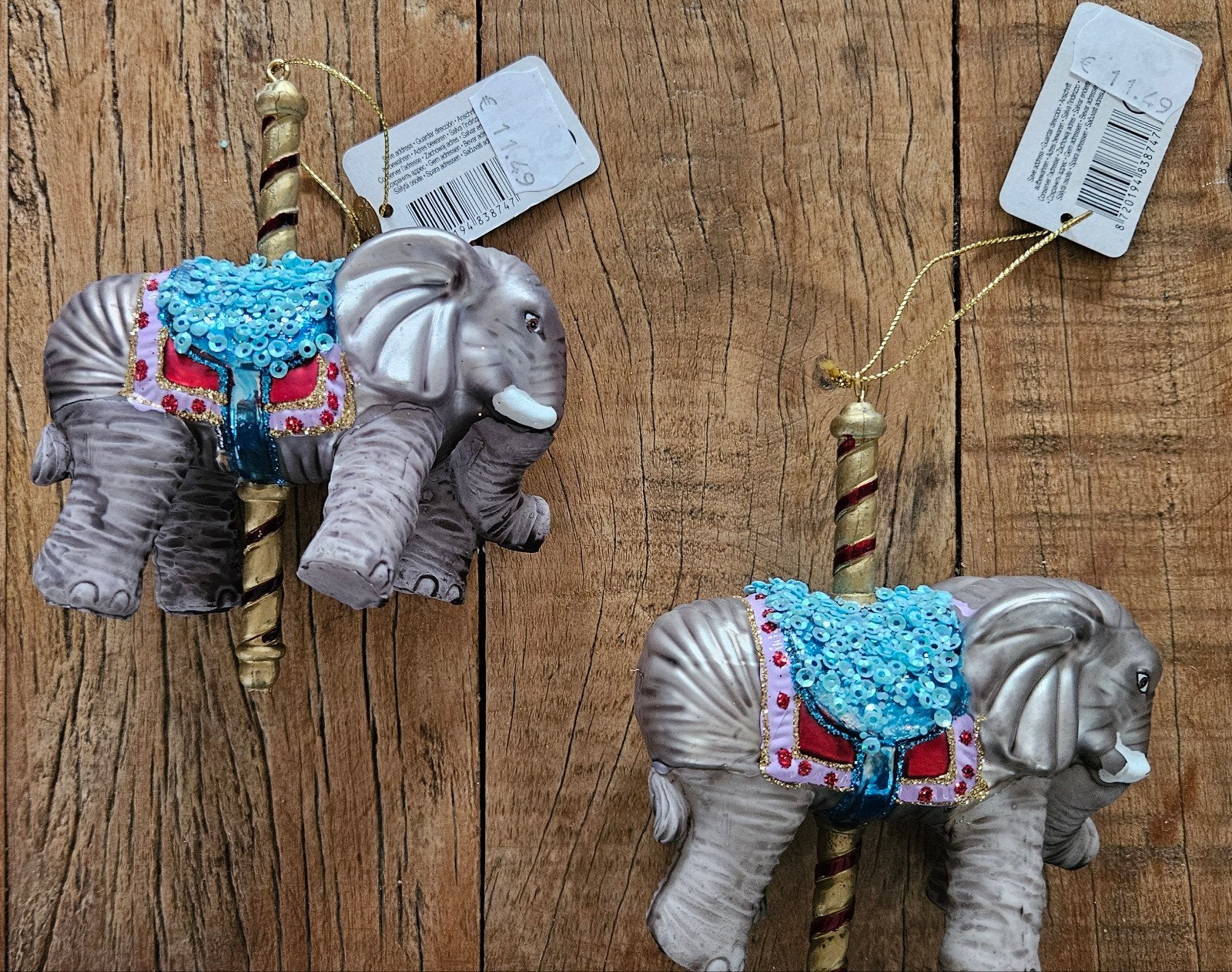 2x glazen draaimolen olifant hangers, Diversen, Ophalen of Verzenden, Nieuw