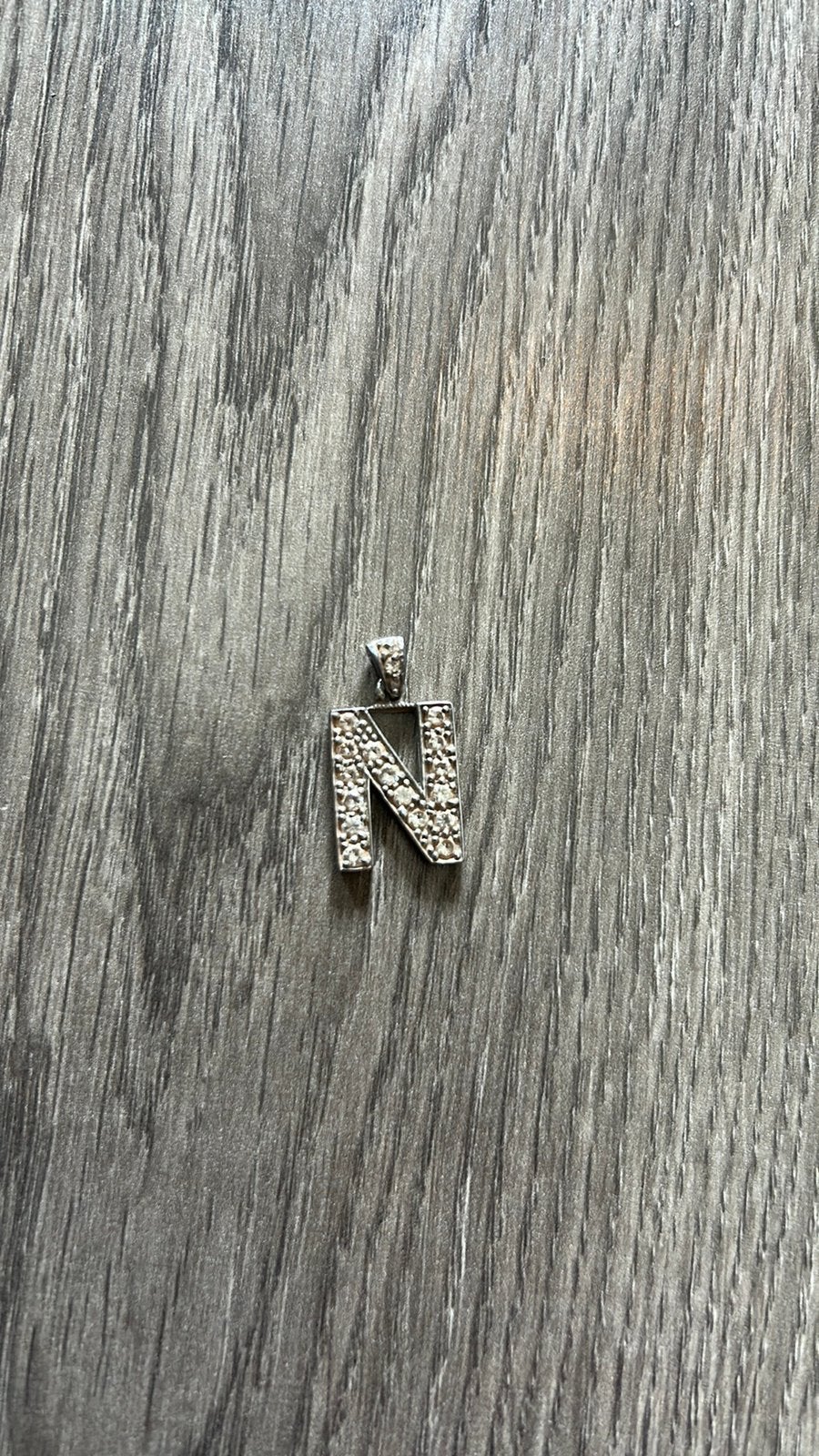 Kettinghanger zilver letter N, Ophalen of Verzenden, Gebruikt, Zilver