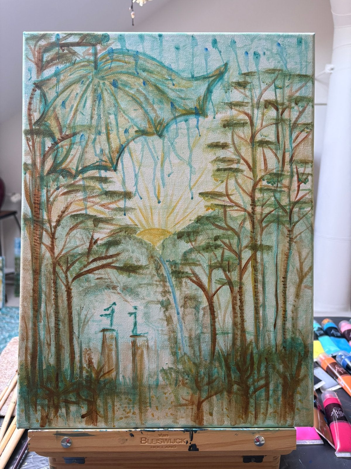 Zelfgemaakt schilderij, Ophalen