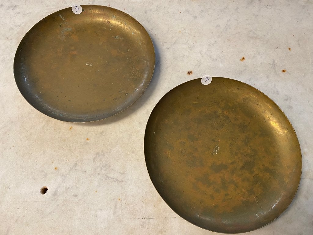 Brocante - Diverse oude koperen schalen!, Overige materialen, Gebruikt, Schaal, Rond