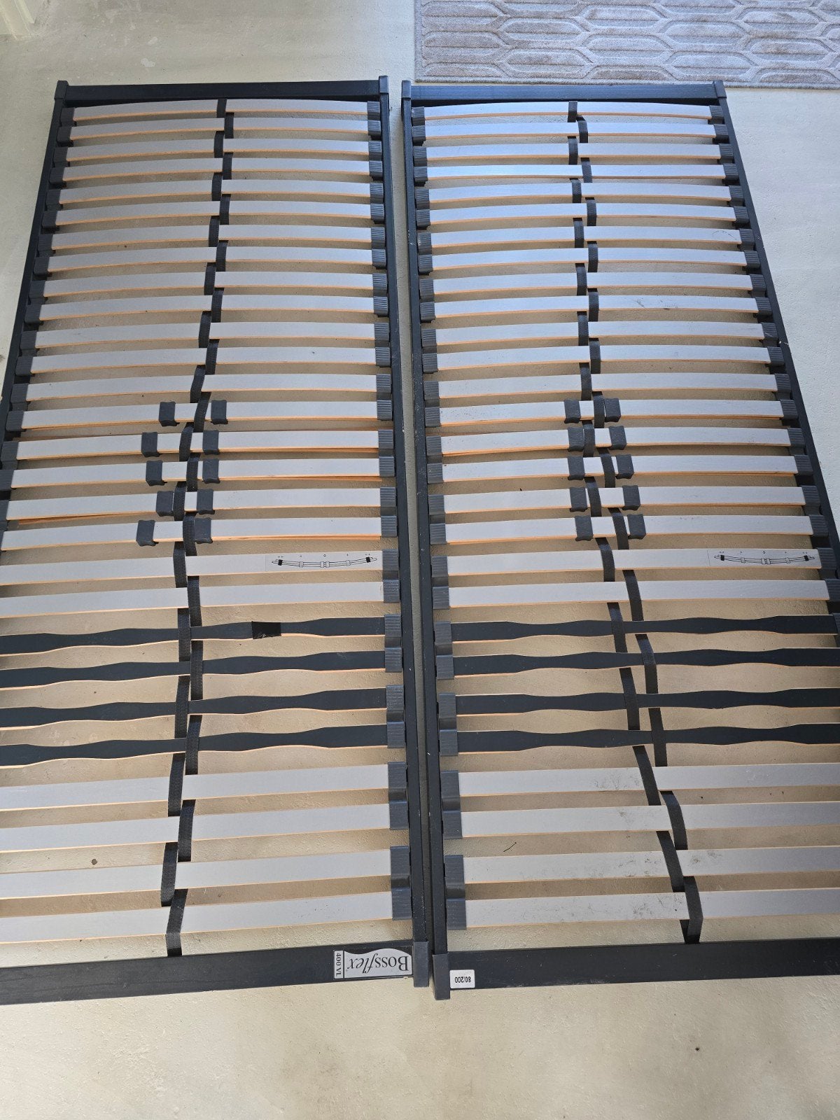 Bossflex 400 VL lattenbodems 80x200 cm (2 stuks), Huis en Inrichting, Slaapkamer | Matrassen en Bedbodems, Gebruikt, Eenpersoons