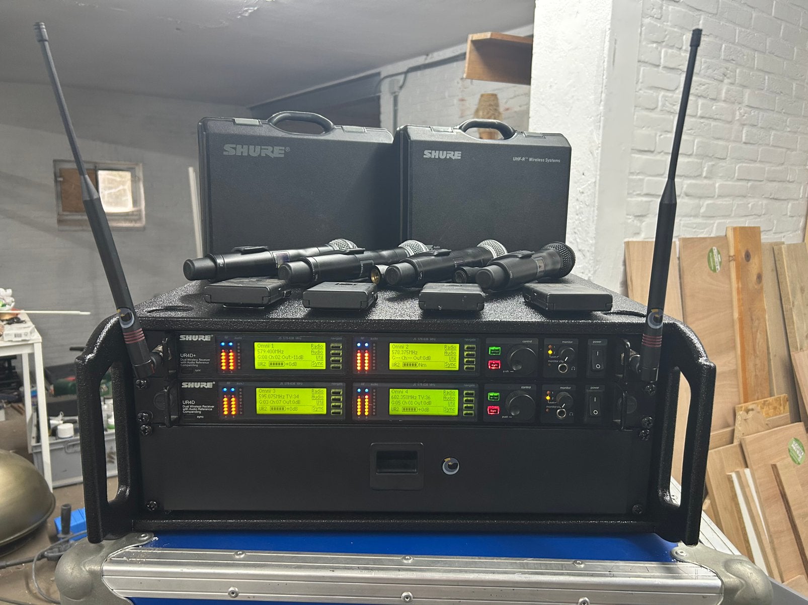 Shure Ur4d j5 set met Ur1 en Ur2 zenders, Ophalen, Gebruikt, Zangmicrofoon, Draadloos