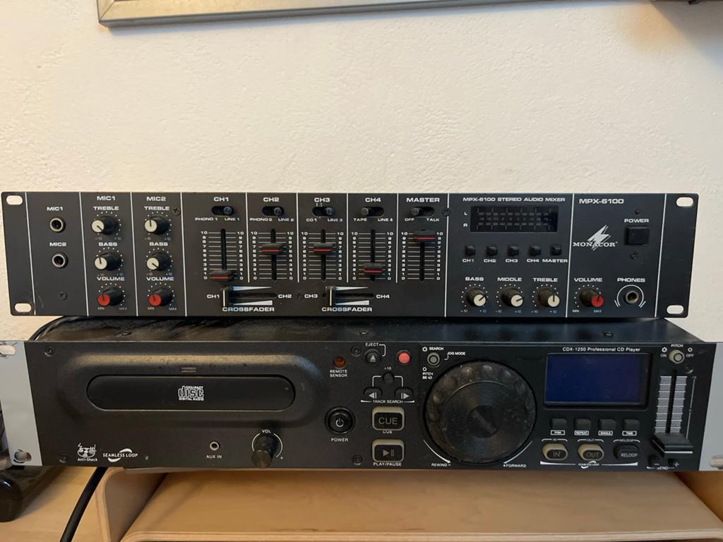 Monacor MPX-6100 Mixer en CD-speler set, Ophalen of Verzenden, Gebruikt, Dj-set, Overige merken