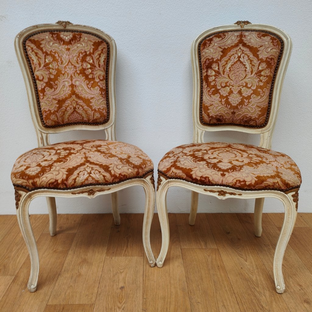 Set Brocante Franse Louis XV gobelin stoeltjes sierstoeltjes, Valkenswaard, Gebruikt, Twee, Overige kleuren
