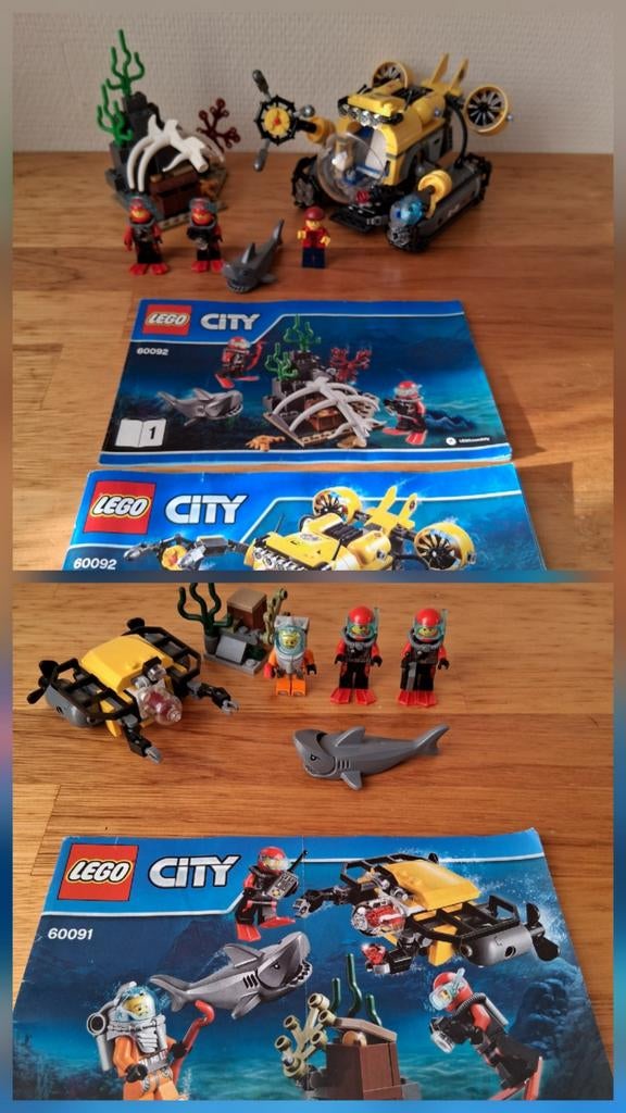 2 sets lego city Diepzee duikboot + startset Complete sets, Ophalen of Verzenden, Zo goed als nieuw