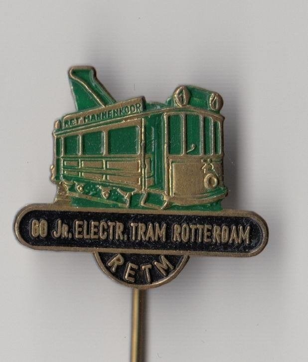 RET RETM Mannenkoor Tram Rotterdam speldje, Verzamelen, Speldjes, Pins en Buttons, Gebruikt, Niet vindbaar, Niet vindbaar, Speldje of Pin