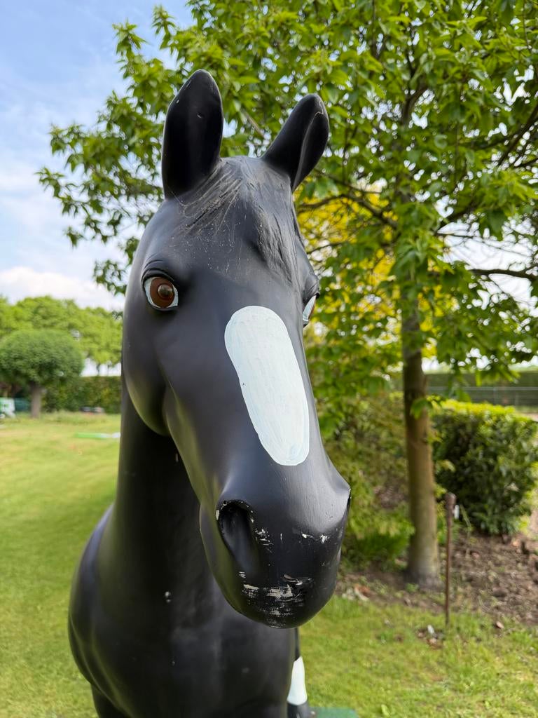 Kunsstof paard op plateau met wielen, Ophalen, Gebruikt, Gebruiksvoorwerp