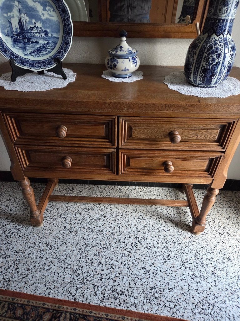 mooi ladenkast, Huis en Inrichting, Ophalen, 100 tot 150 cm, Eikenhout, Zo goed als nieuw