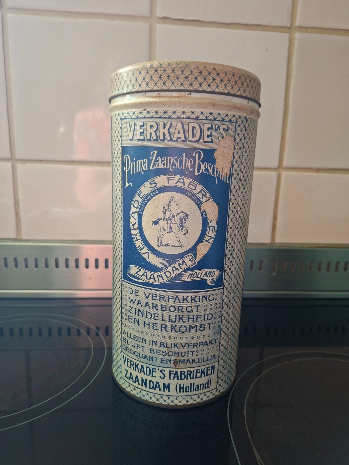 Vintage Verkade's Prima Zaansche Beschuit blik, Antiek en Kunst, Ophalen of Verzenden