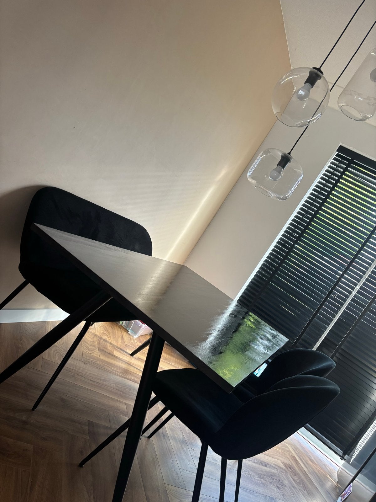 Eettafel met bankje en 2 stoelen, Ophalen, Gebruikt, 100 tot 150 cm, 50 tot 100 cm