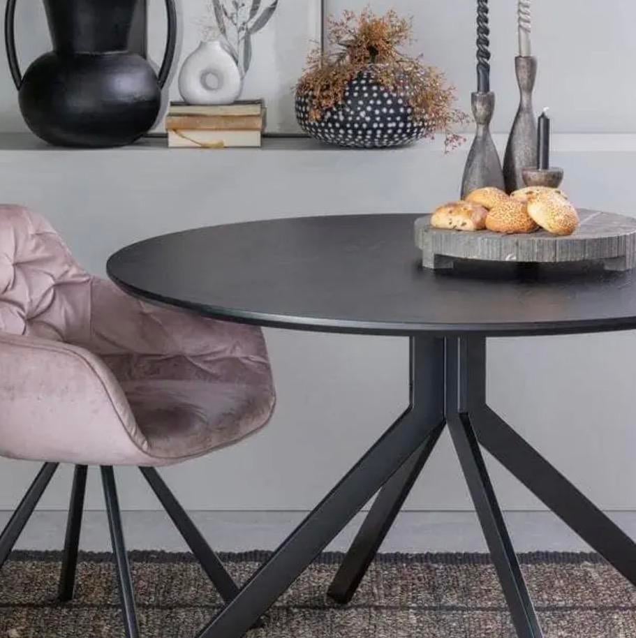 Ronde zwarte eettafel WOOOD 120cm, Huis en Inrichting, Tafels | Eettafels, Ophalen, 50 tot 100 cm, 100 tot 150 cm, Rond