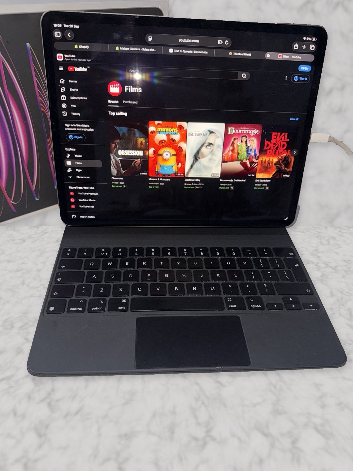 Apple iPad Pro 12.9" 512GB 2024 Space Gray Magic Keyboard, Computers en Software, 13 inch of meer, Ophalen of Verzenden, Zo goed als nieuw