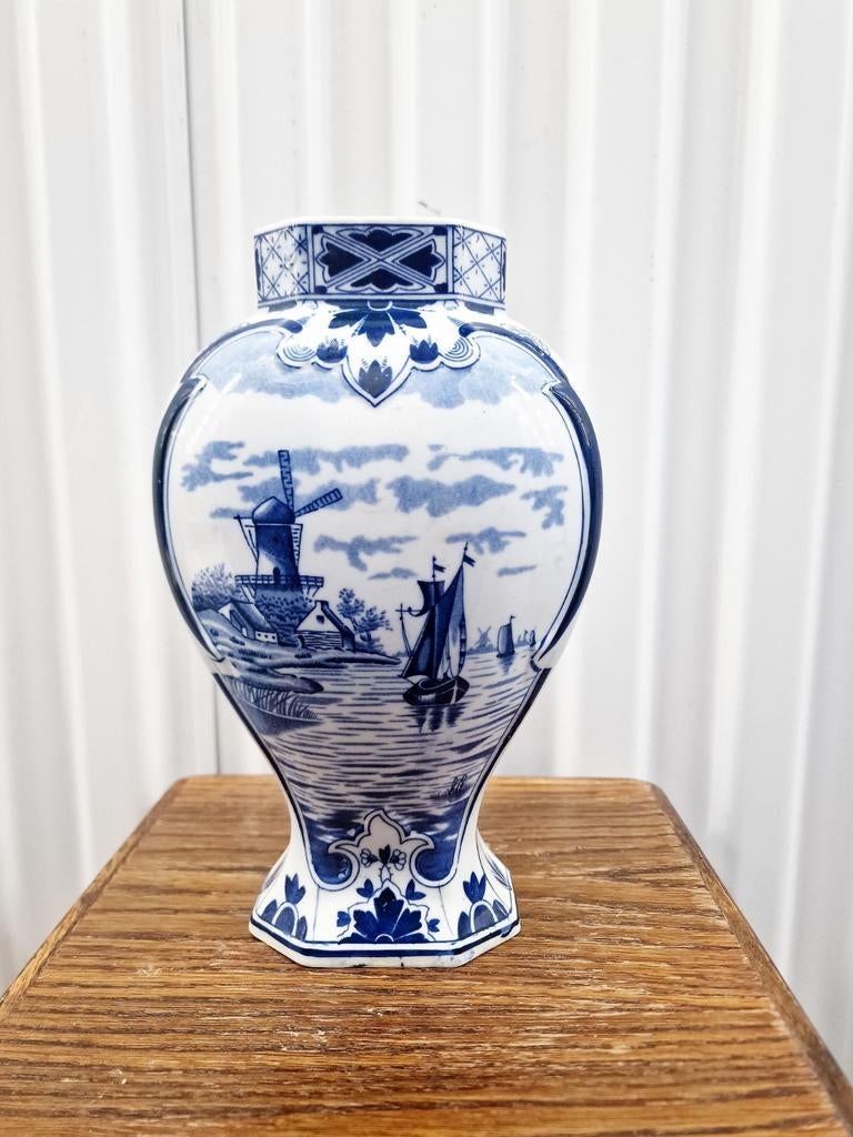 Van delft delfts blauw vaas vintage, Ophalen of Verzenden