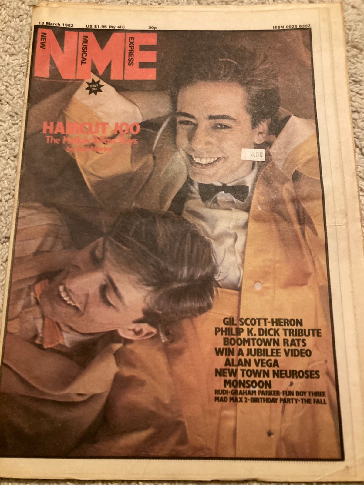 NME 1982 RUDI The Mood Elevators ALAN VEGA Gil Scott Heron, Ophalen of Verzenden, Muziek, Film of Tv