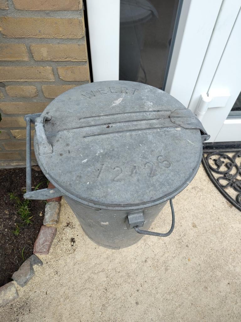 Zinken emmer/plantenpot, Ophalen, Gebruikt, Minder dan 50 cm
