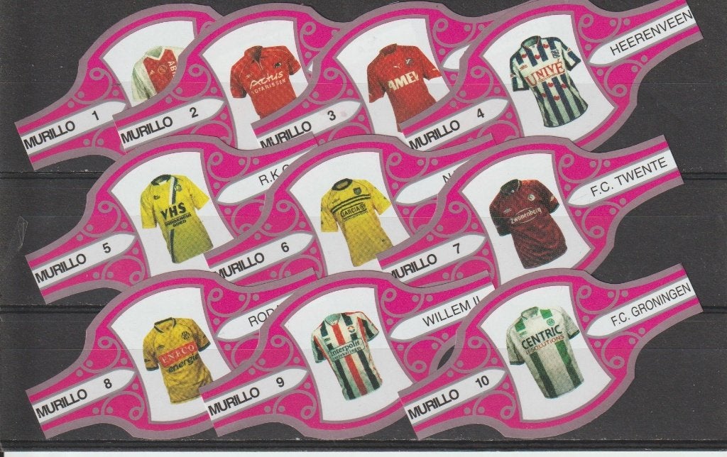 reeks 112  voetbal shirts 1-10  sigarenbanden, Verzamelen, Rookartikelen, Aanstekers en Luciferdoosjes, Ophalen of Verzenden, Zo goed als nieuw