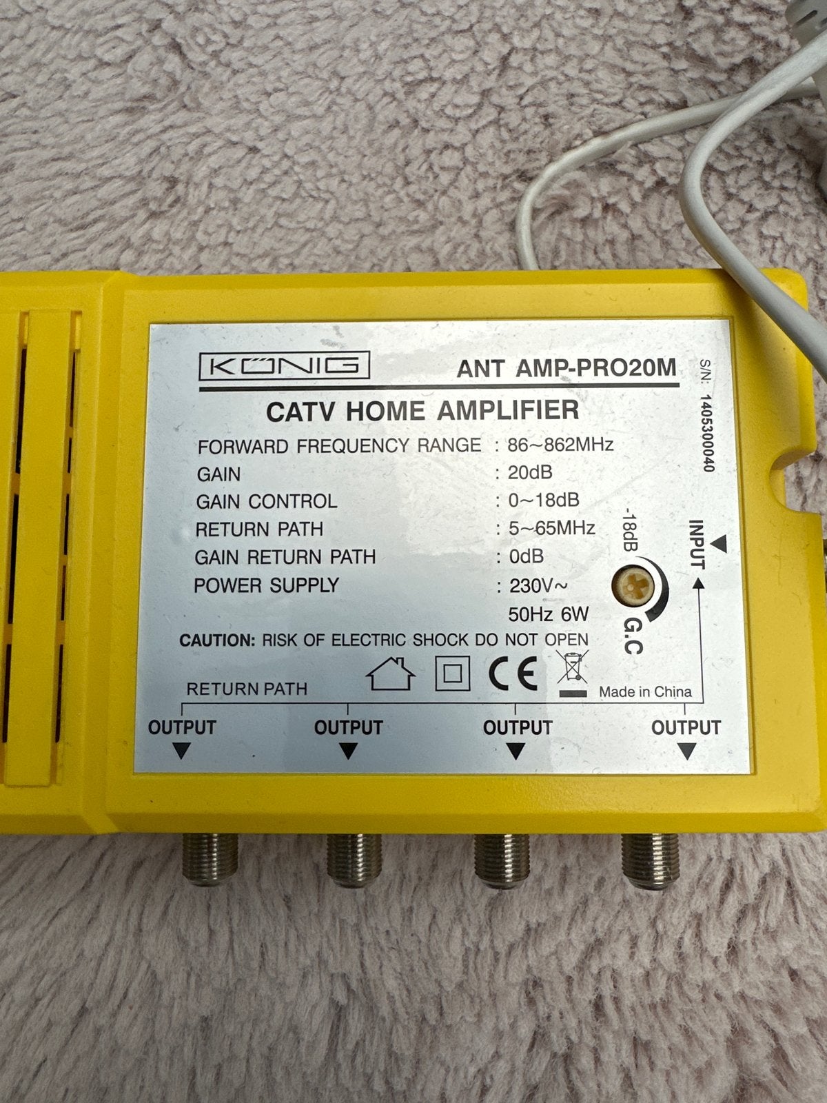 König CATV Home Versterker ANT AMP-PRO20M, Ophalen, Gebruikt, Overige kabels