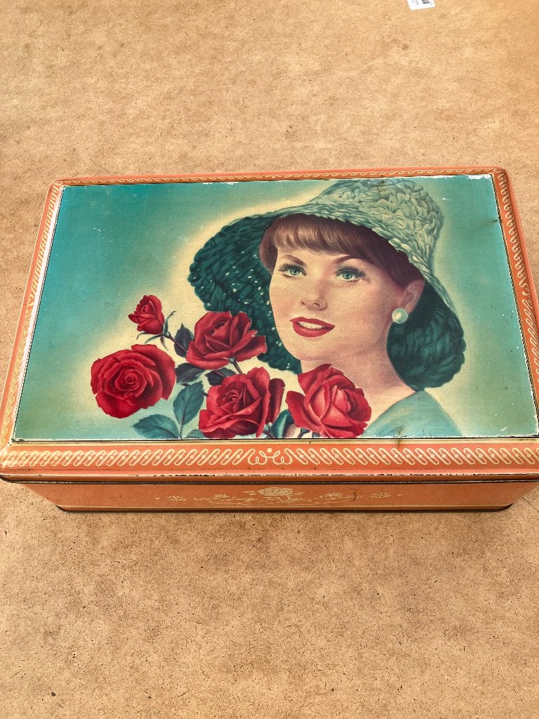 retro blik Lonka dame en rozen, Verzenden, Overige typen