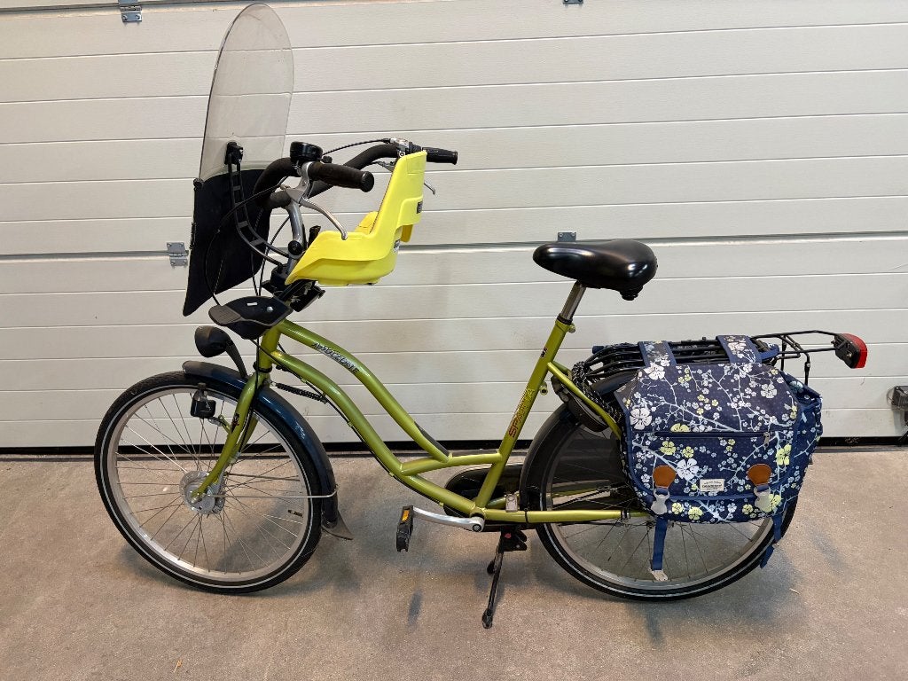 Sparta mamafiets met kinderzitje en windscherm, Ophalen, Sparta, Gebruikt, Velgrem