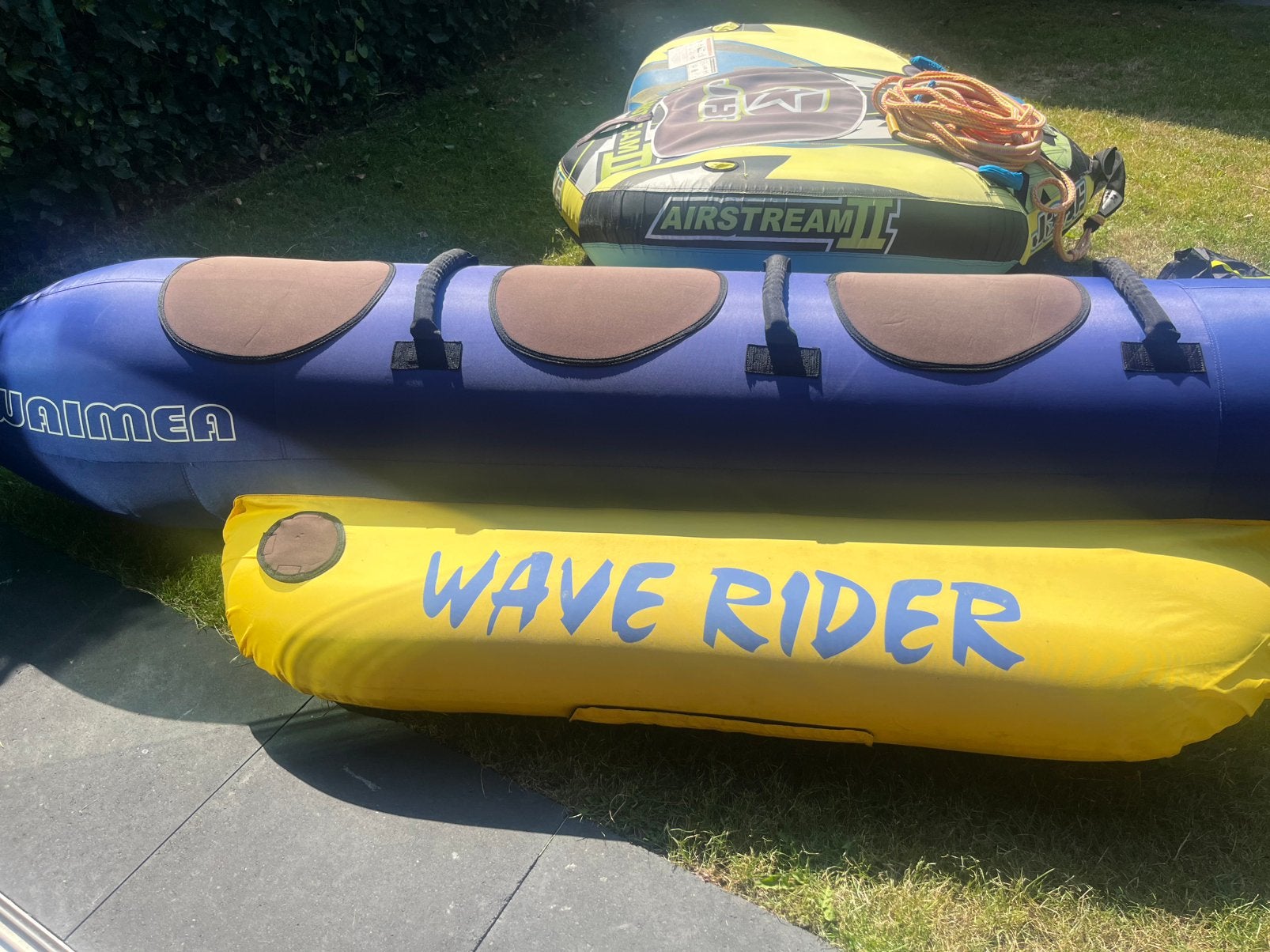 Waimea wave rider Banaan 3 persoons fun tube, Ophalen of Verzenden, Zo goed als nieuw, Funband of Funtube