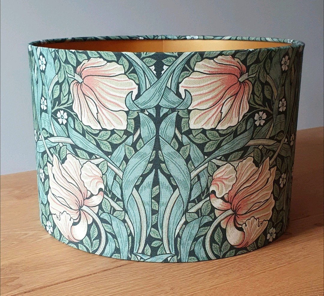Nieuwe handgemaakte lampenkap met gouden folie, 35x21,5 cm, Ophalen of Verzenden, Rond, 35 cm, Tafellamp
