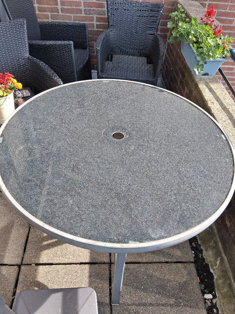 Tuintafel, Ophalen, Gebruikt, Rond, Metaal