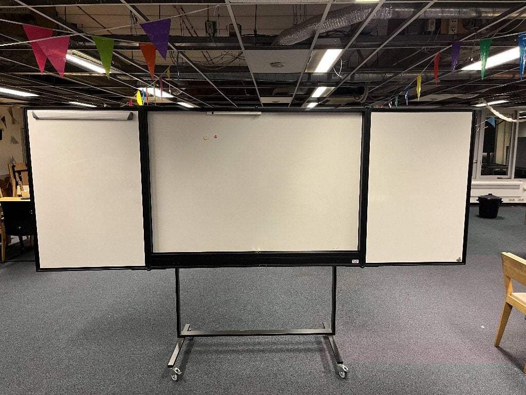 whiteboard 120 x 175 - 300 cm magnetisch, verrijdbaar, Diversen, Schoolborden, Ophalen, Gebruikt, Whiteboard