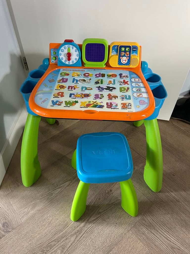 VTech Magisch Speel- en Leercentrum met krukje en 8 kaarten, Ophalen, Gebruikt