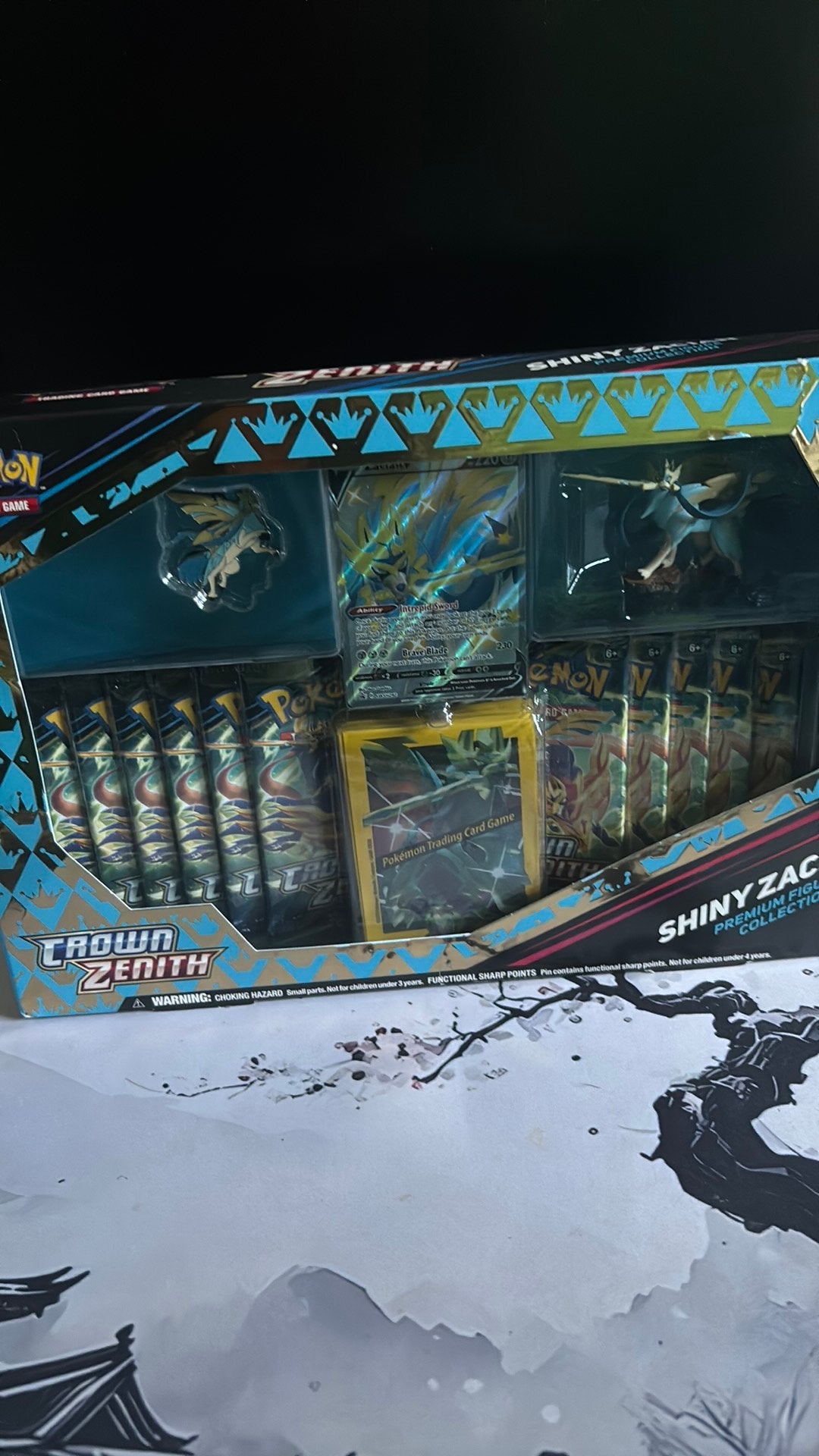Crown Zenith Zacian premium figure collection, Ophalen of Verzenden, Zo goed als nieuw, Foil