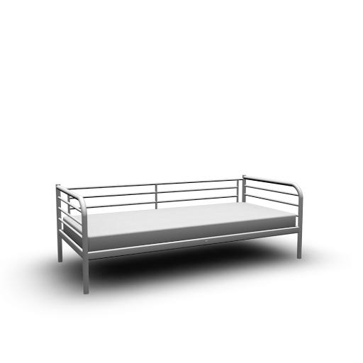 2 IKEA Tromso stalen bedden grijs inc lattenbodem, Huis en Inrichting, Slaapkamer | Bedden, Gebruikt, 90 cm, Eenpersoons, Ophalen of Verzenden