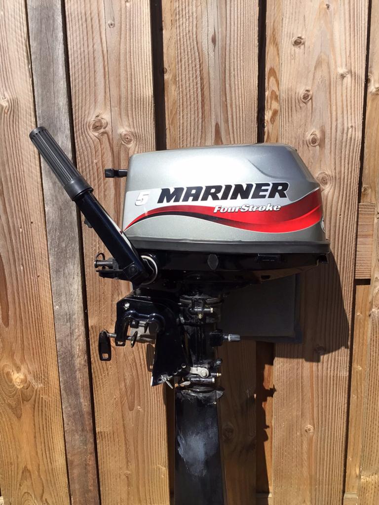 Mariner 5 PK Langstaart buitenboord motor, Ophalen, Zo goed als nieuw, Benzine, 5 tot 10 pk