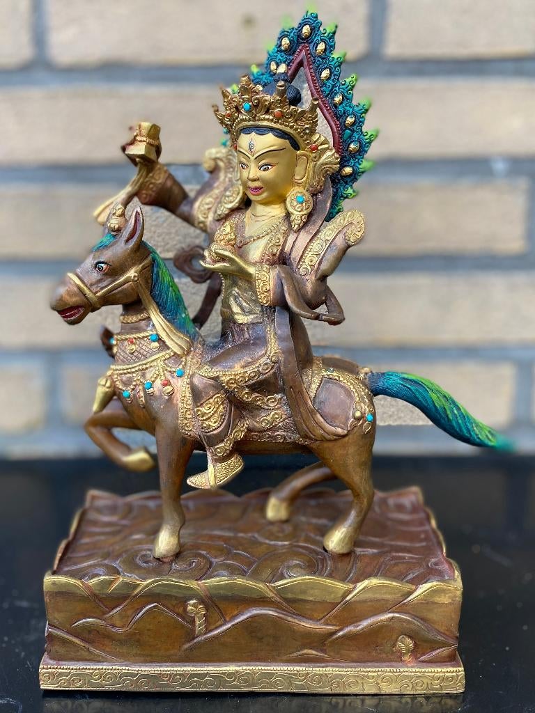 Zeldzaam Achi Chokyi Drolma beeld 28cm Nepal brons, Ophalen of Verzenden, Zo goed als nieuw, Beeld(je), Boeddhisme