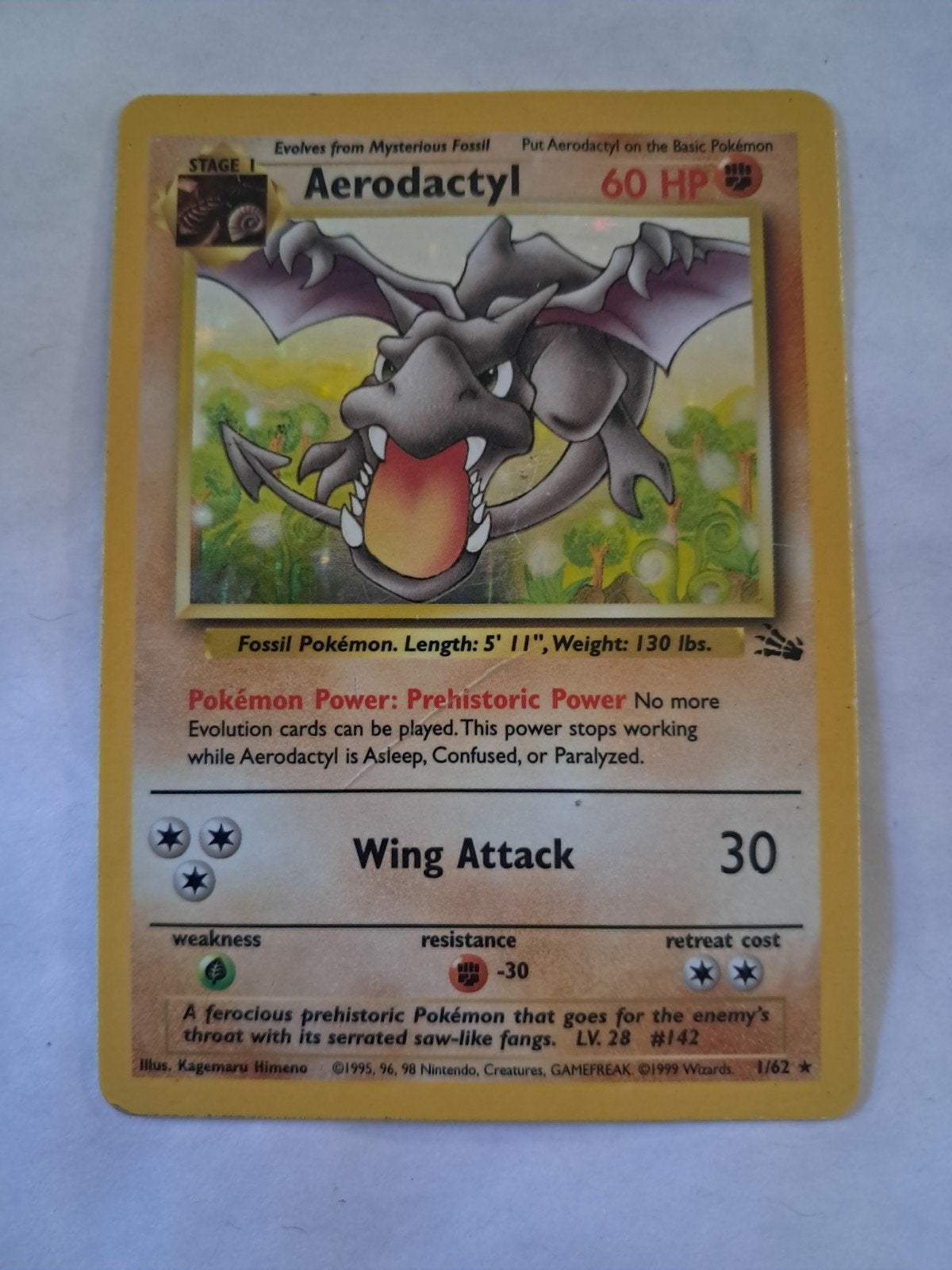 Aerodactyl 1 Fossil, Ophalen of Verzenden, Zo goed als nieuw, Losse kaart, Foil