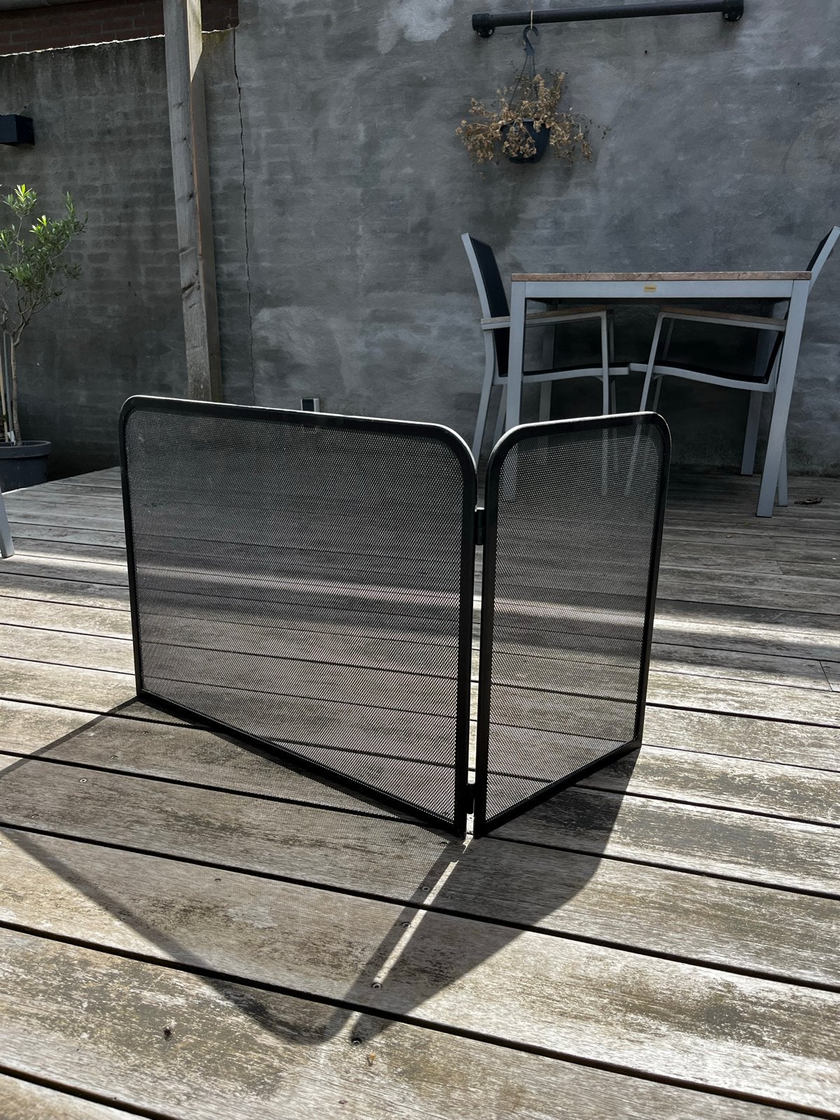 Openhaard scherm - Zwart metalen vonkenscherm, Huis en Inrichting, Ophalen, Gebruikt, Vrijstaande haard, Overige soorten