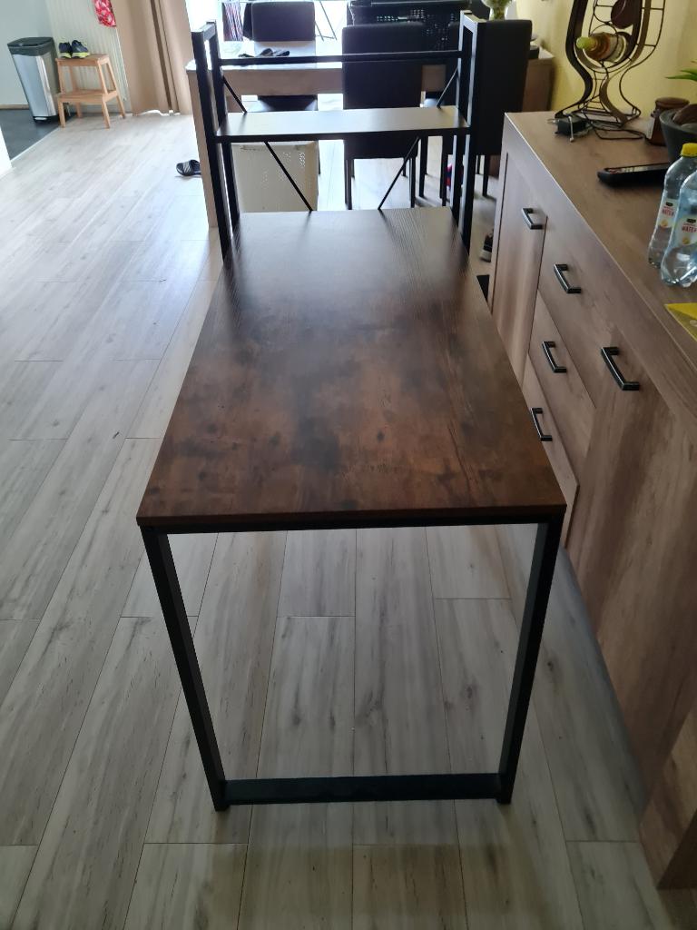 Bureau - Computertafel met planken - 60x120x76/120, Huis en Inrichting, Bureaus, Ophalen, Demontabel, Zo goed als nieuw, Overige merken