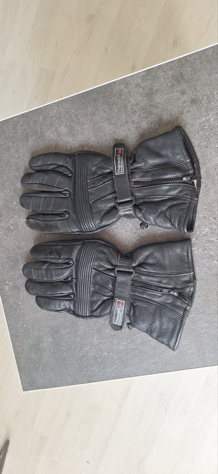 Zwarte leren motorhandschoenen met Thinsulate voering, Ophalen of Verzenden, Handschoenen, Tweedehands, Heren