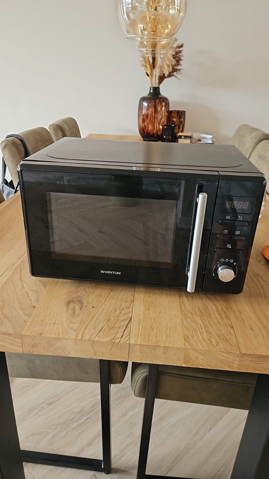 Inventum Magnetron los, 800watt,  zwart, Ophalen, Zo goed als nieuw, Minder dan 45 cm, Draaiplateau