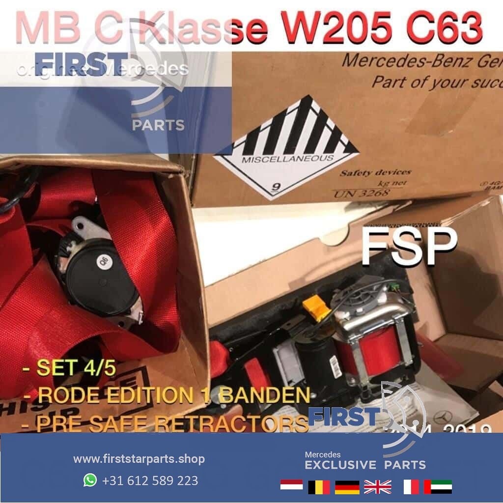 W205 C43 C63 S rode AMG Gordels Set origineel Mercedes C Kla, Auto-onderdelen, Interieur en Bekleding, Gebruikt, -, Ophalen of Verzenden