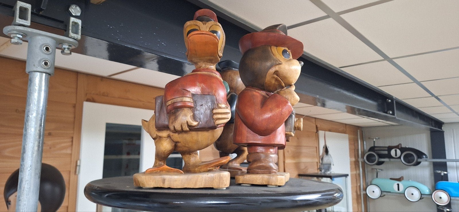 Unieke handgesneden Disney figuren: Donald, Mickey, Kwik, Ophalen, Overige onderwerpen, Handgemaakt, 20 - 50 cm