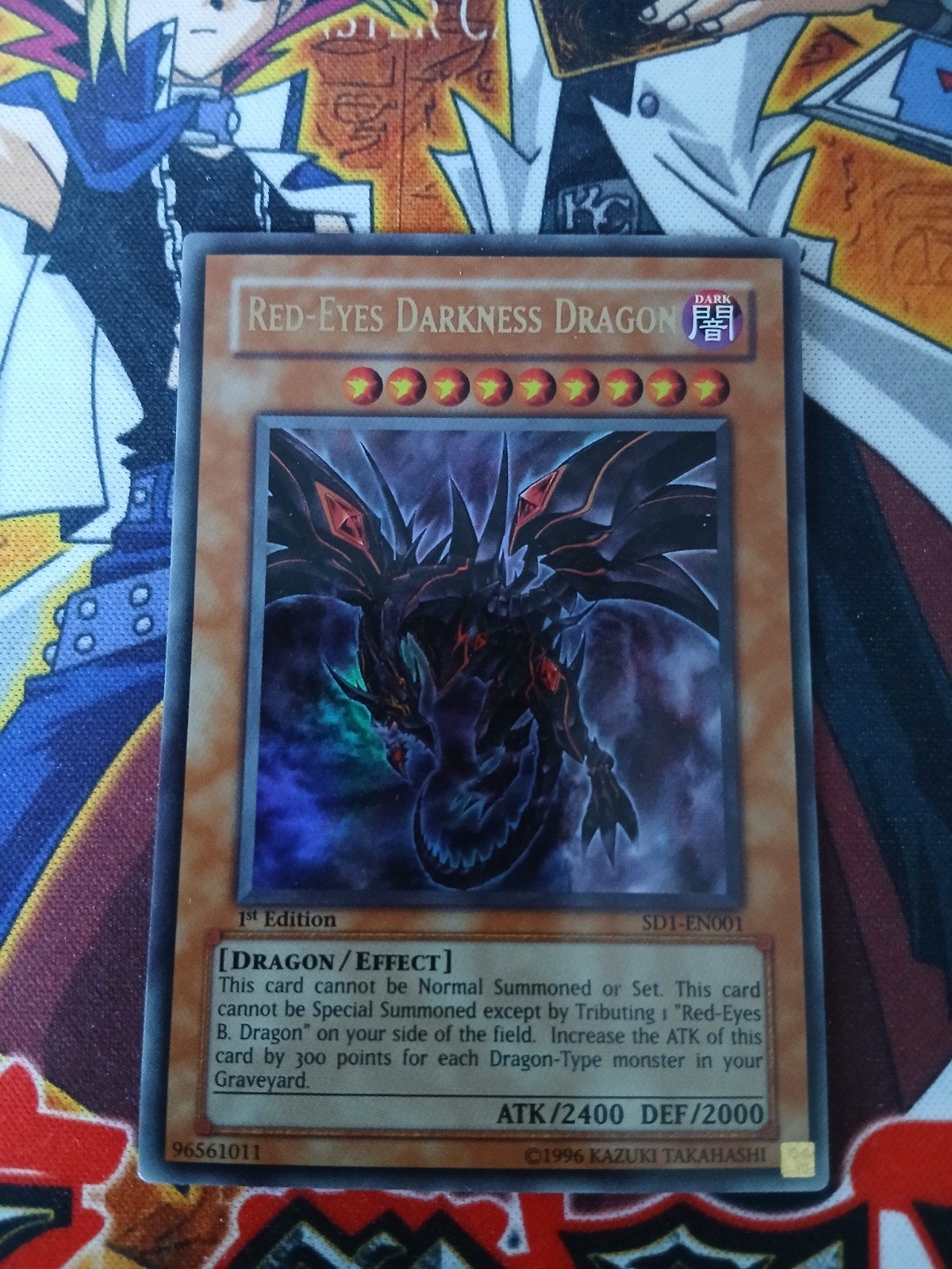 Red-Eyes Darkness Dragon - Ultra Rare SD1 Structure Deck YGO, Ophalen of Verzenden, Zo goed als nieuw, Foil