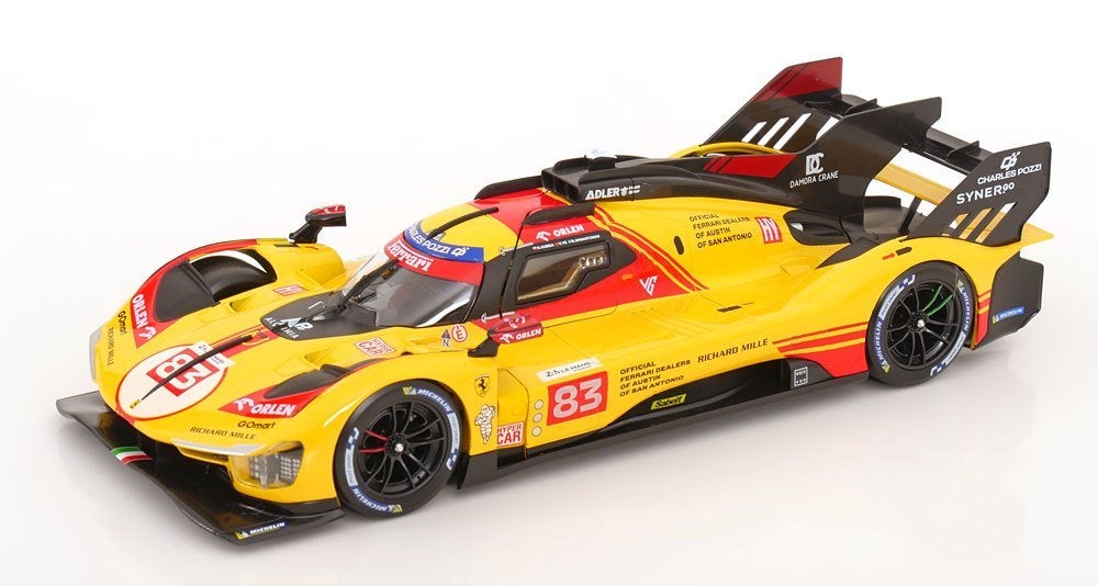 Ferrari 499P #83 24Hrs Le Mans 2024 Kubica/Yifei/Schwarzman, Hobby en Vrije tijd, Modelauto's | 1:18, Auto, Burago, Burago, Nieuw