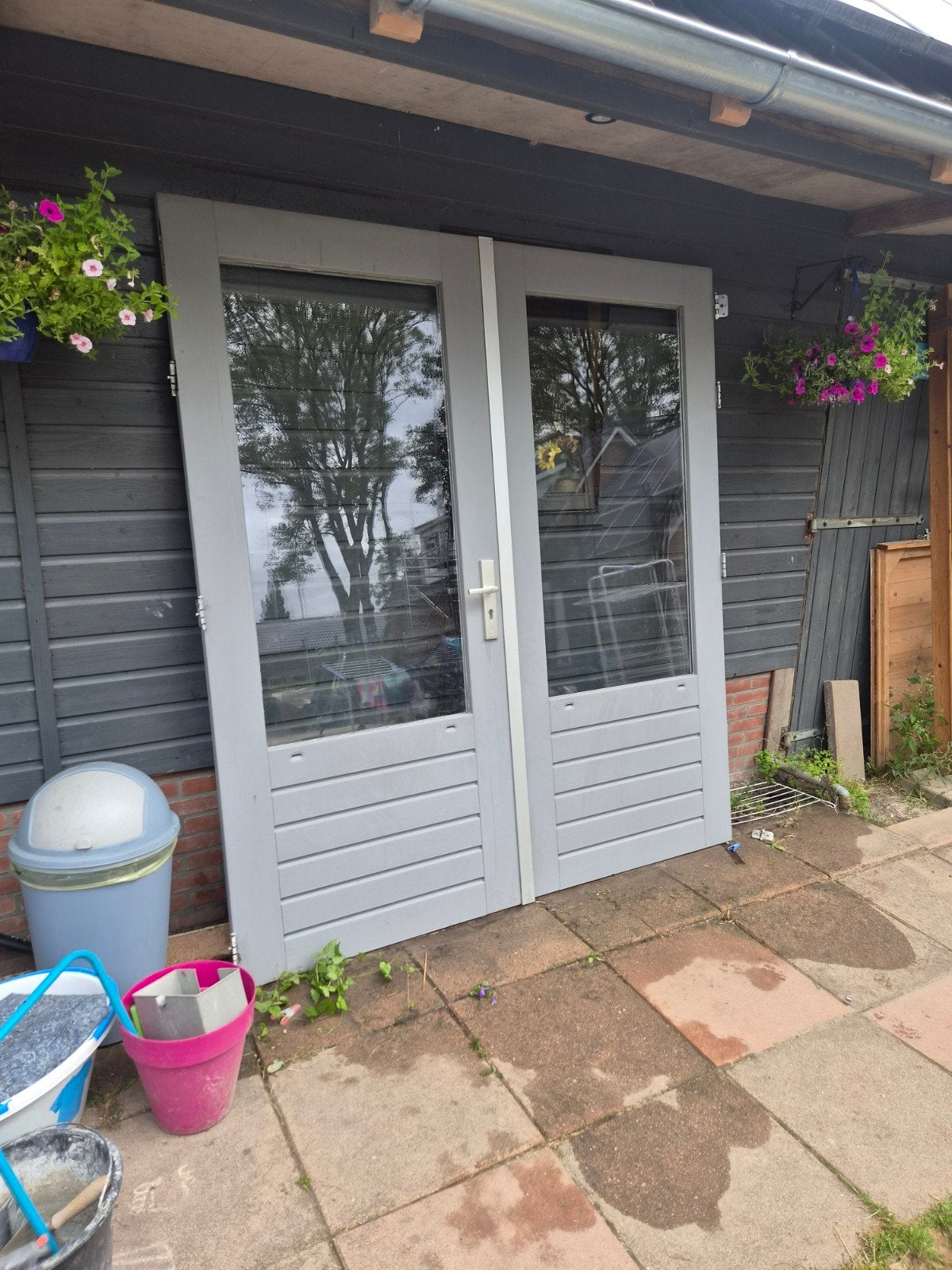 Hardhouten deuren 93 x 211 met HR++ glas (2015), Ophalen