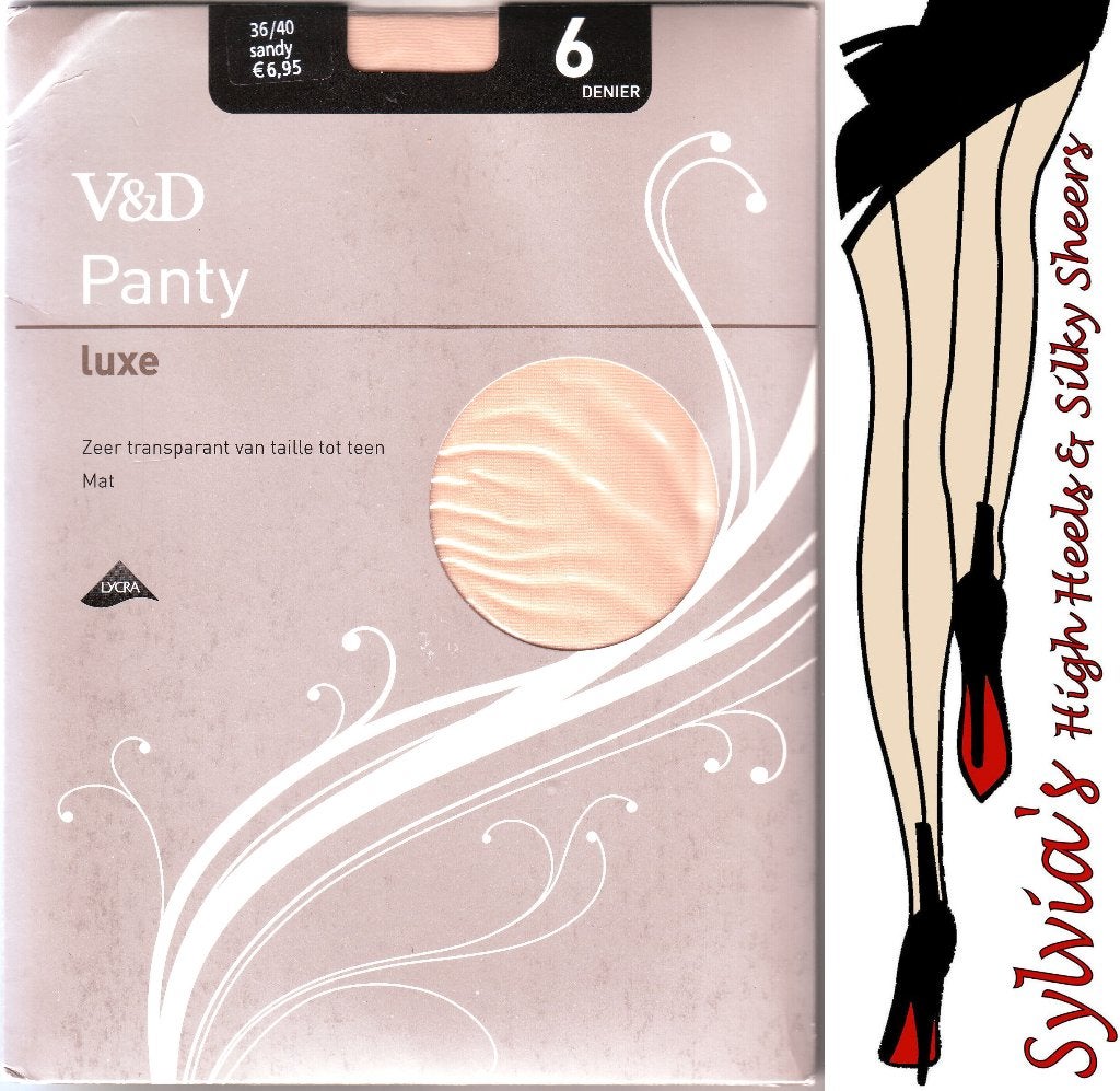 V&D Luxe 6 denier ultradunne allsheer panty in maat 36-40, Maat 36/38 (S), V&D, Verzenden, Beige